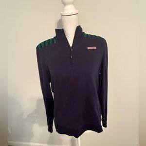 GUC - Vineyard Vines Womens Navy Shep Shirt with Green Plaid.